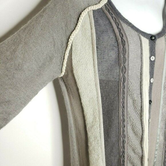 J Jill Gray Wool Mohair Cardigan Tunic Sweater M - Picture 4 of 8